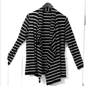 Open Front Striped Sweater